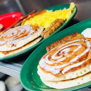 Cinnamon Roll Pancake Platter