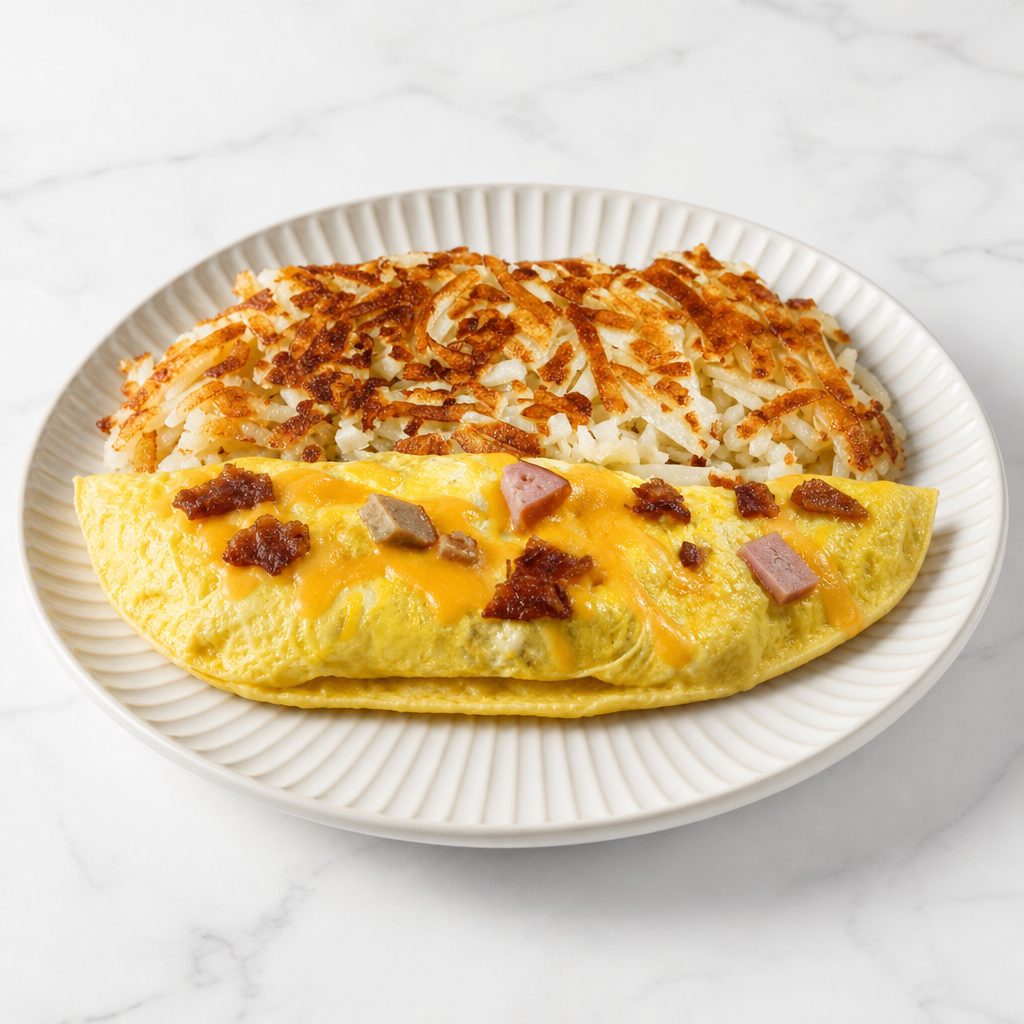 Meat lovers omelet.